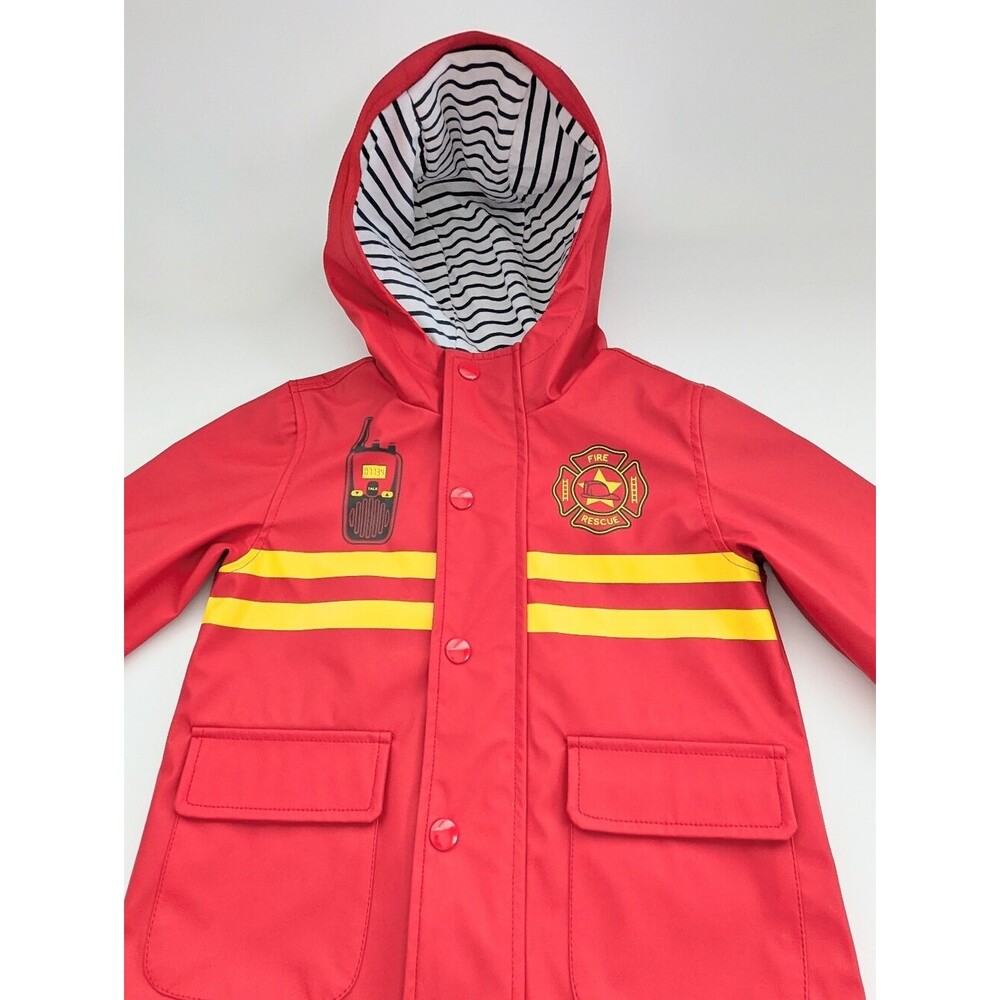 Joe Fresh Kids' (Size 3T) Lined Firefighter Raincoat/Trench Coat/Jacket w/Hood